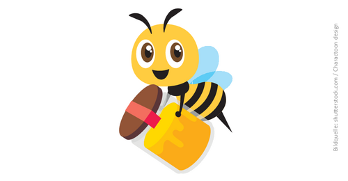 Biene mit Honigtopf 